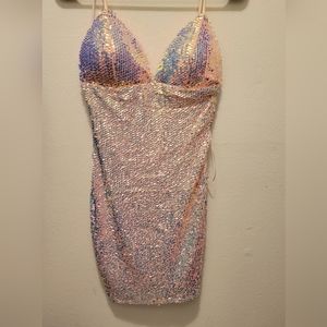 Keep Your Shine Sequin Mini Dress - Blush